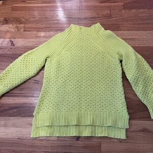 Anthropologie Bright Green Mockneck Sweater